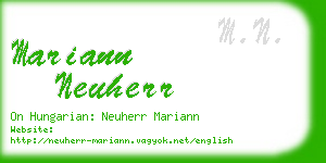 mariann neuherr business card